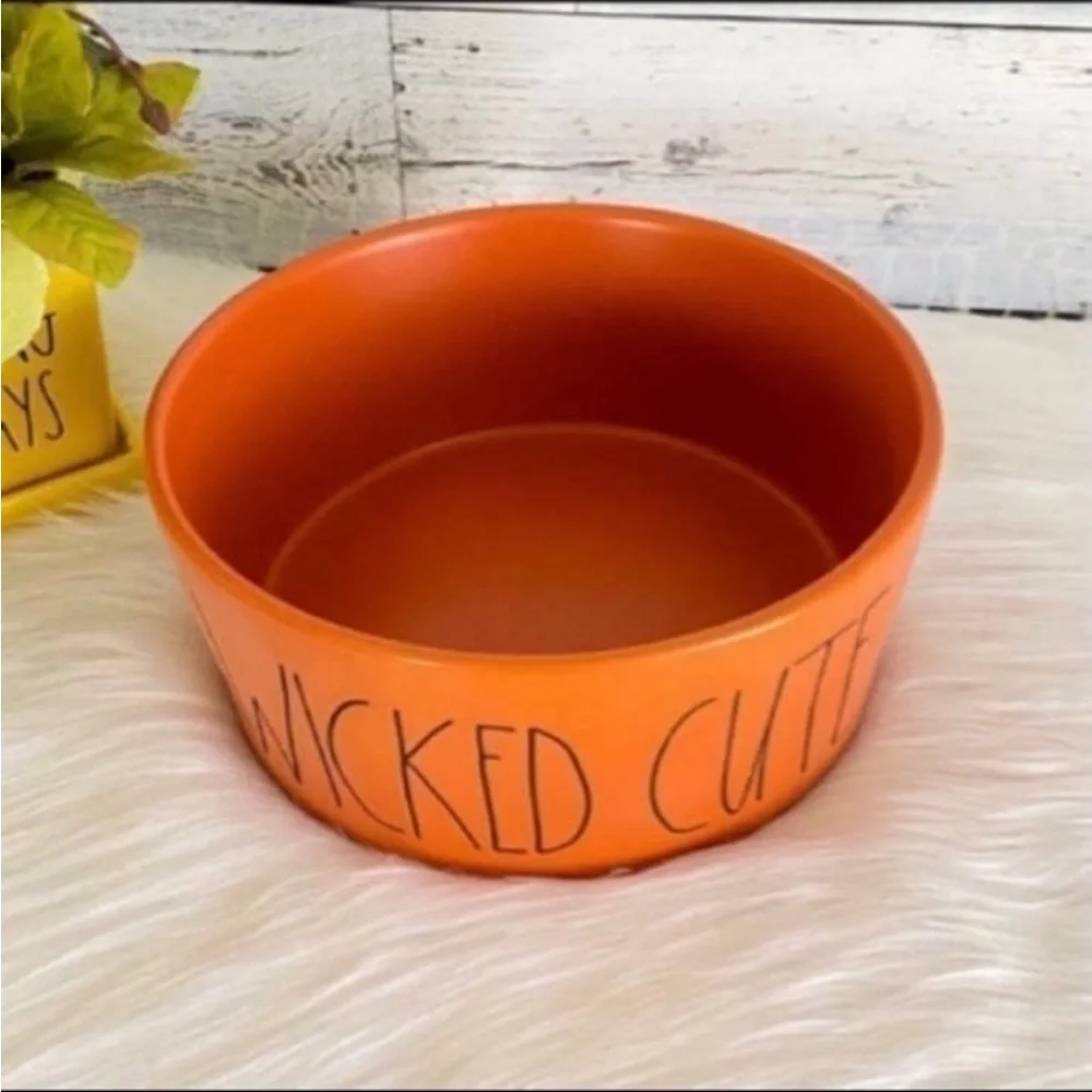 Rae Dunn WICKED CUTE Large Pet Dog Cat Home Kitchen Halloween Decor Bowl